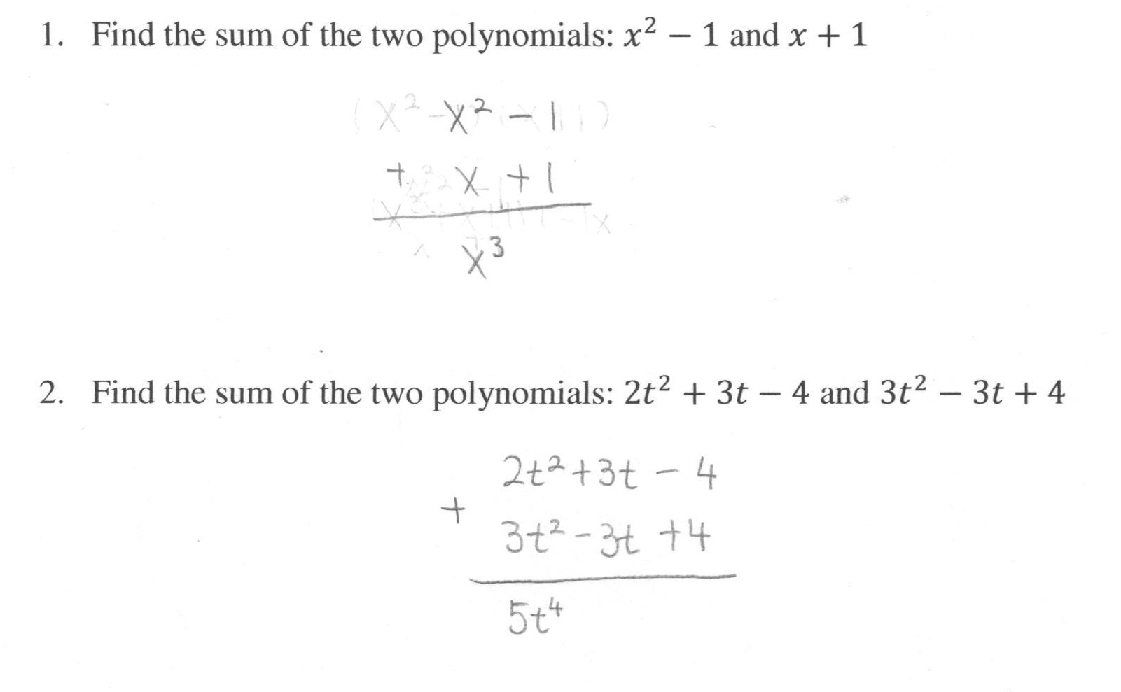 Adding Subtracting Polynomials Example Image