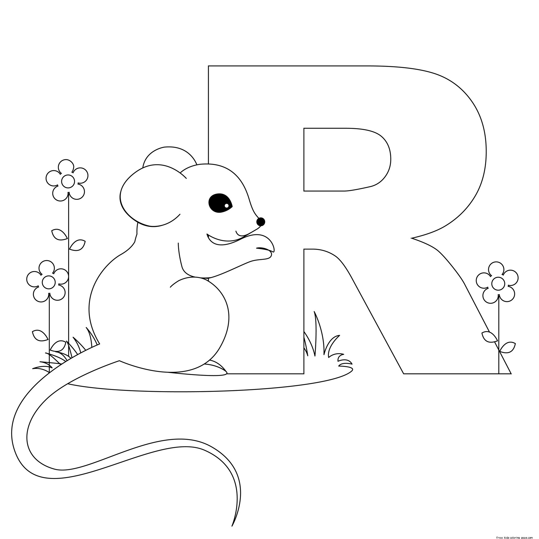 Animal Alphabet Letter R Coloring Pages Image