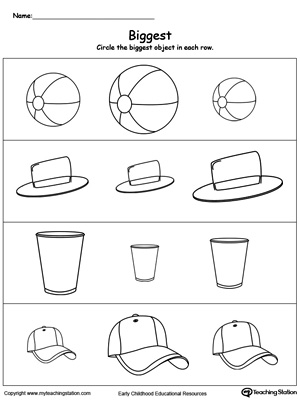 Big and Small Objects Worksheets Image