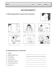 Classroom Commands Worksheets Image