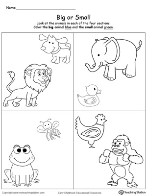 Comparing Big and Small Worksheet Image
