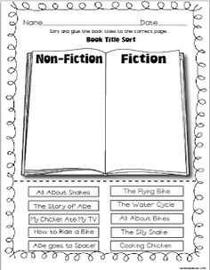 Fiction and Nonfiction Worksheets Image
