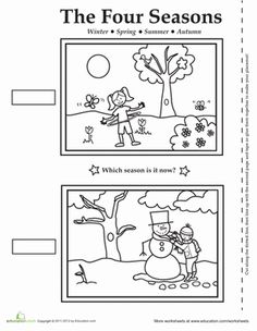 Four Seasons Kindergarten Worksheets Image