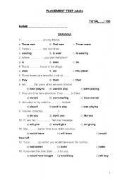 English-teaching Worksheets for Adults
