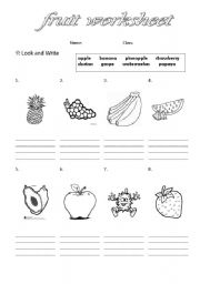 Fruit Worksheet Image