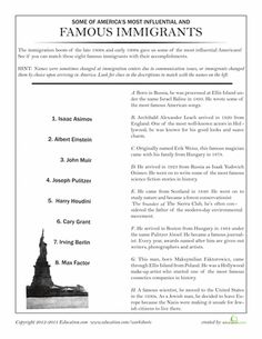 Immigrant Worksheet