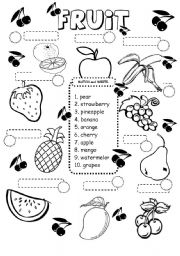 Kids Printable Fruit Worksheets Image