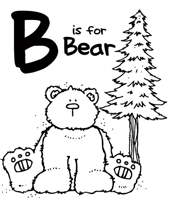 Letter B Bear Coloring Pages Image