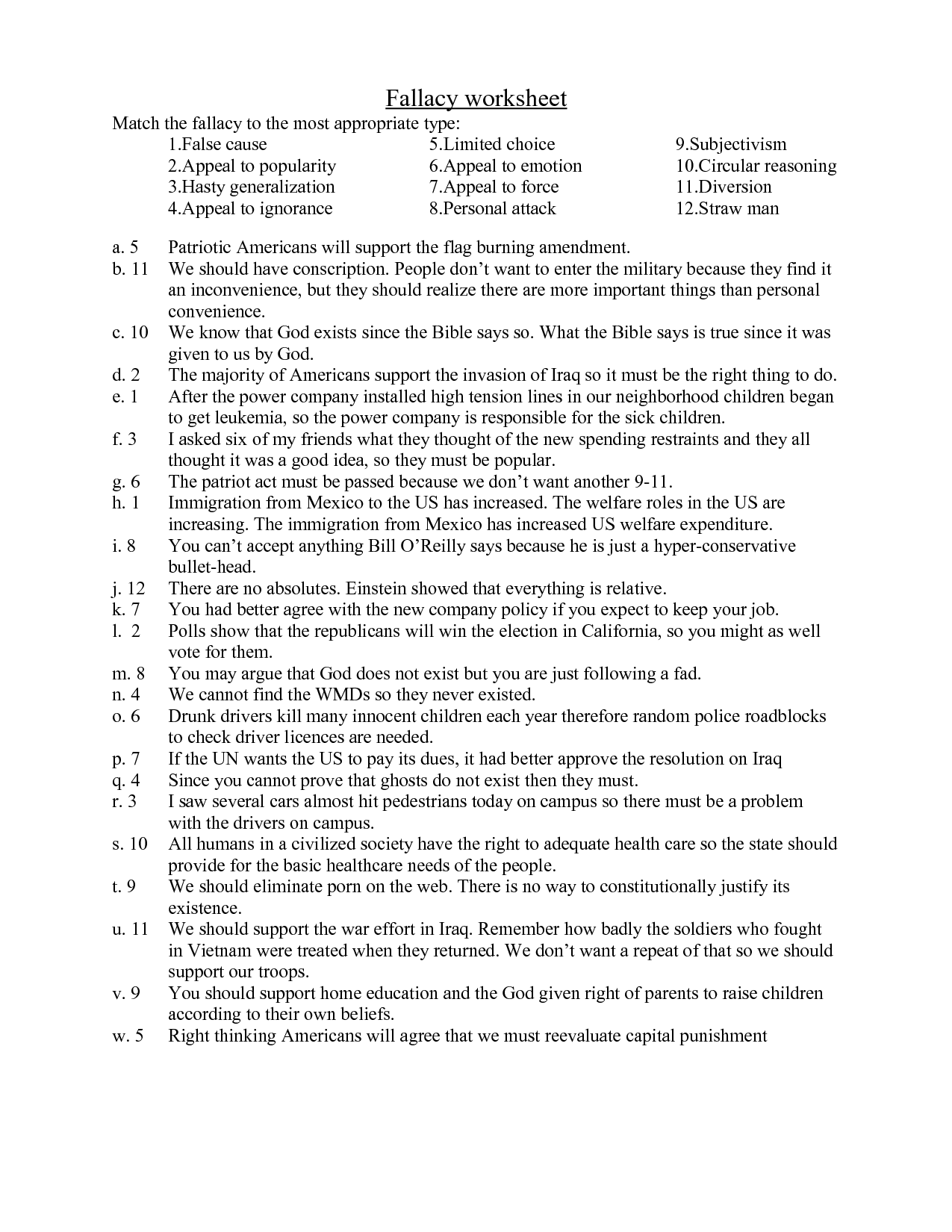 14-fallacy-worksheets-and-answer-keys-worksheeto