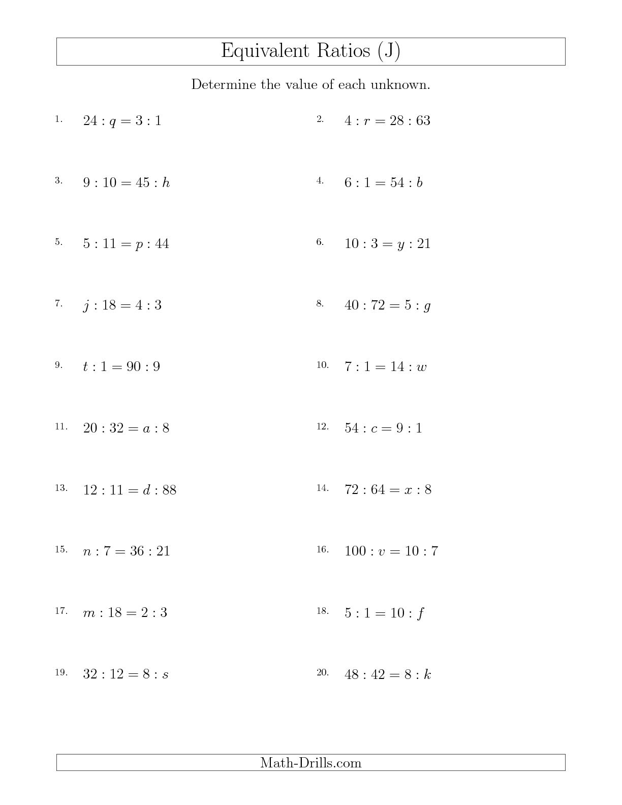 7 ratio proportion and percent worksheets worksheeto