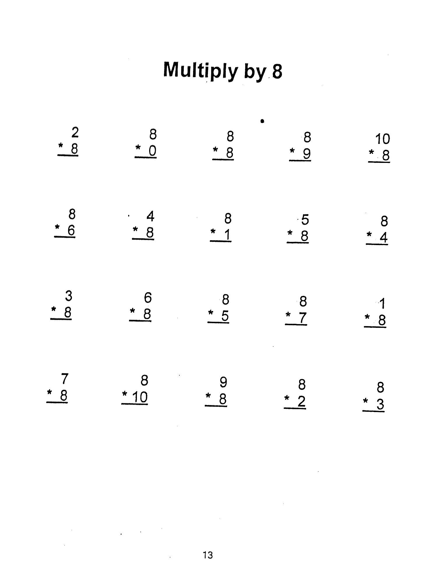 Multiplication Worksheets with Answers Image