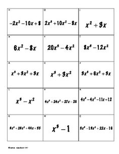 Multiplying Polynomials Puzzle Image