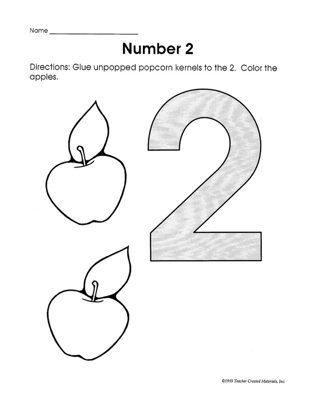 Number 2 Preschool Worksheet Image