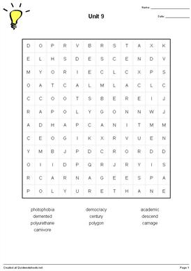 Number Word Search Image