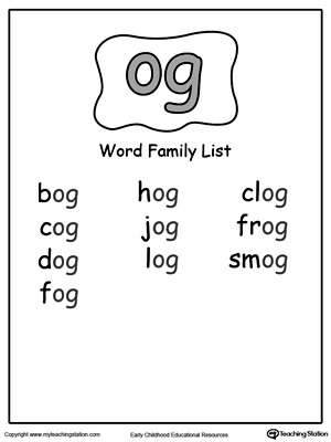 Og Word Family List Image