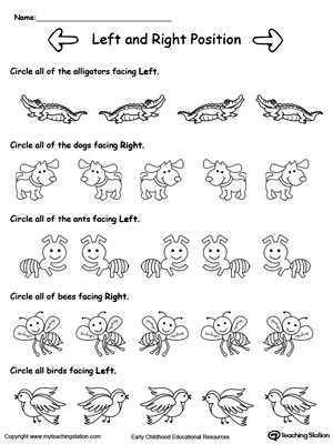 Printable Left and Right Worksheets Image