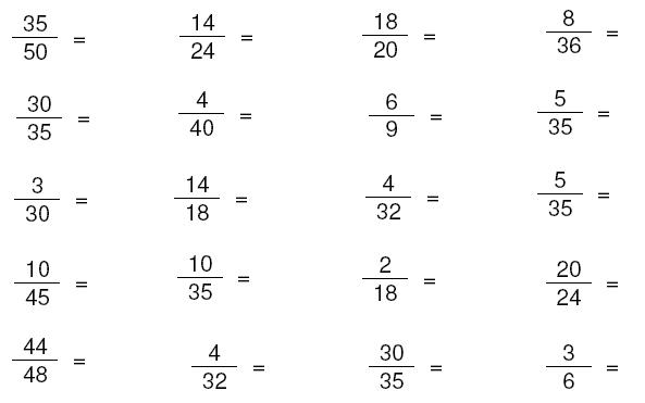 Reducing Fractions Worksheet Lowest Terms Image