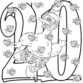 Sesame Street Number 20 Coloring Pages Image