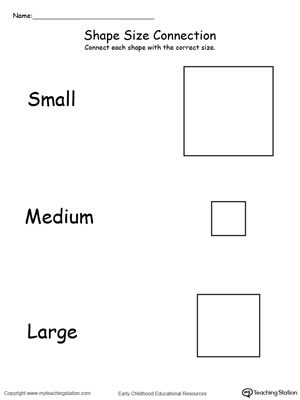 Small Medium Large Shapes Worksheet Image