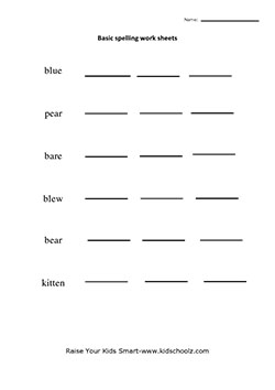 Spelling Words Worksheets Image