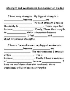 Student Strength and Weakness Worksheet Image