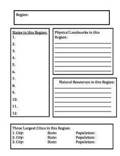 United States Regions Worksheets