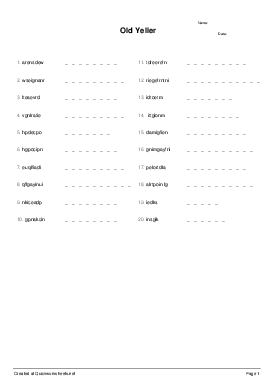 Word Scramble Worksheets Image