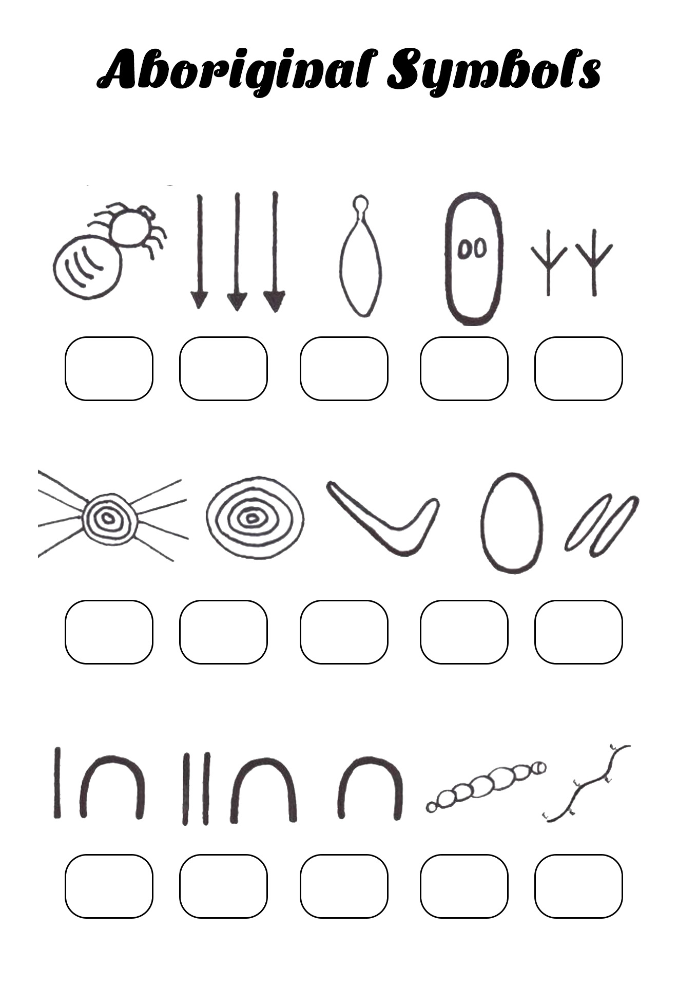 Aboriginal Art Symbols Worksheet Image