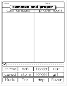 Common and Proper Nouns First Grade Image