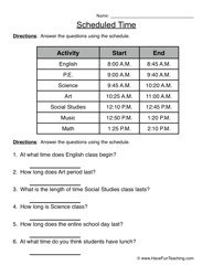 Elapsed Time 3rd Grade Math Worksheets Image
