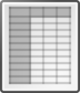 Excel Spreadsheet Clip Art Image