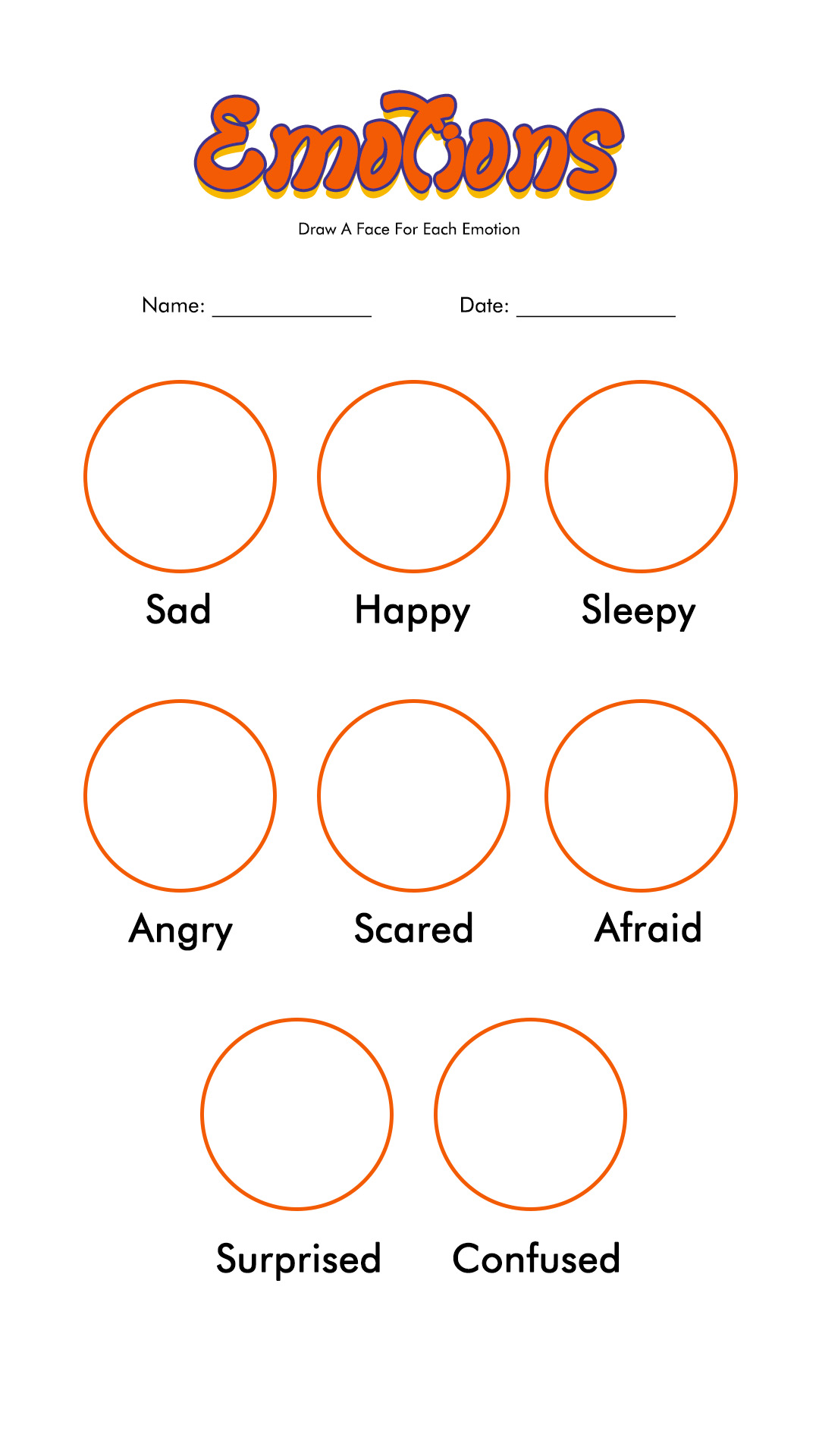 Feelings Emotions Worksheet Kids Image
