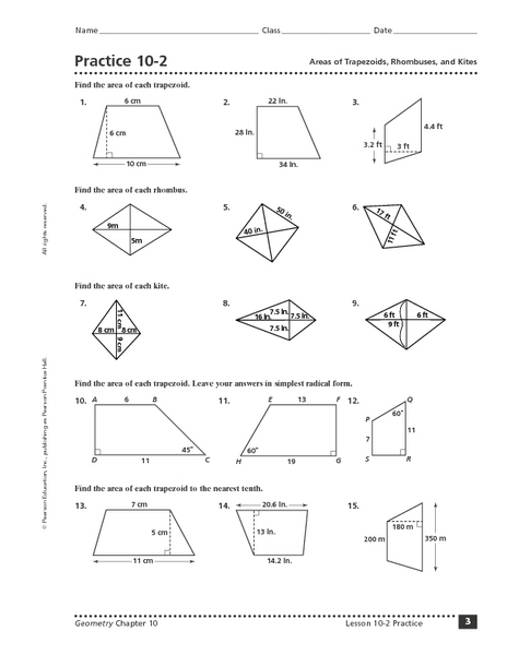 Kites and Trapezoids Worksheet Geometry Image