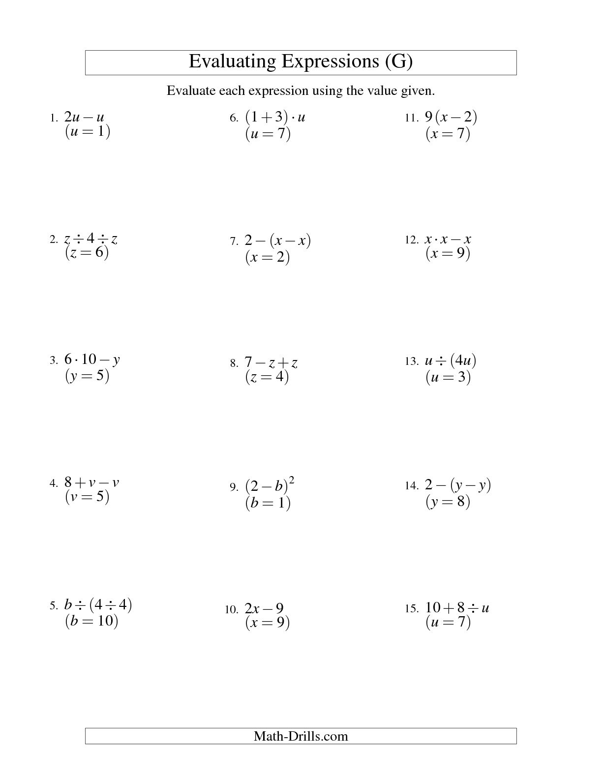 10 Best Images of Basic One Step Equations Worksheet - 4th Grade Math ...