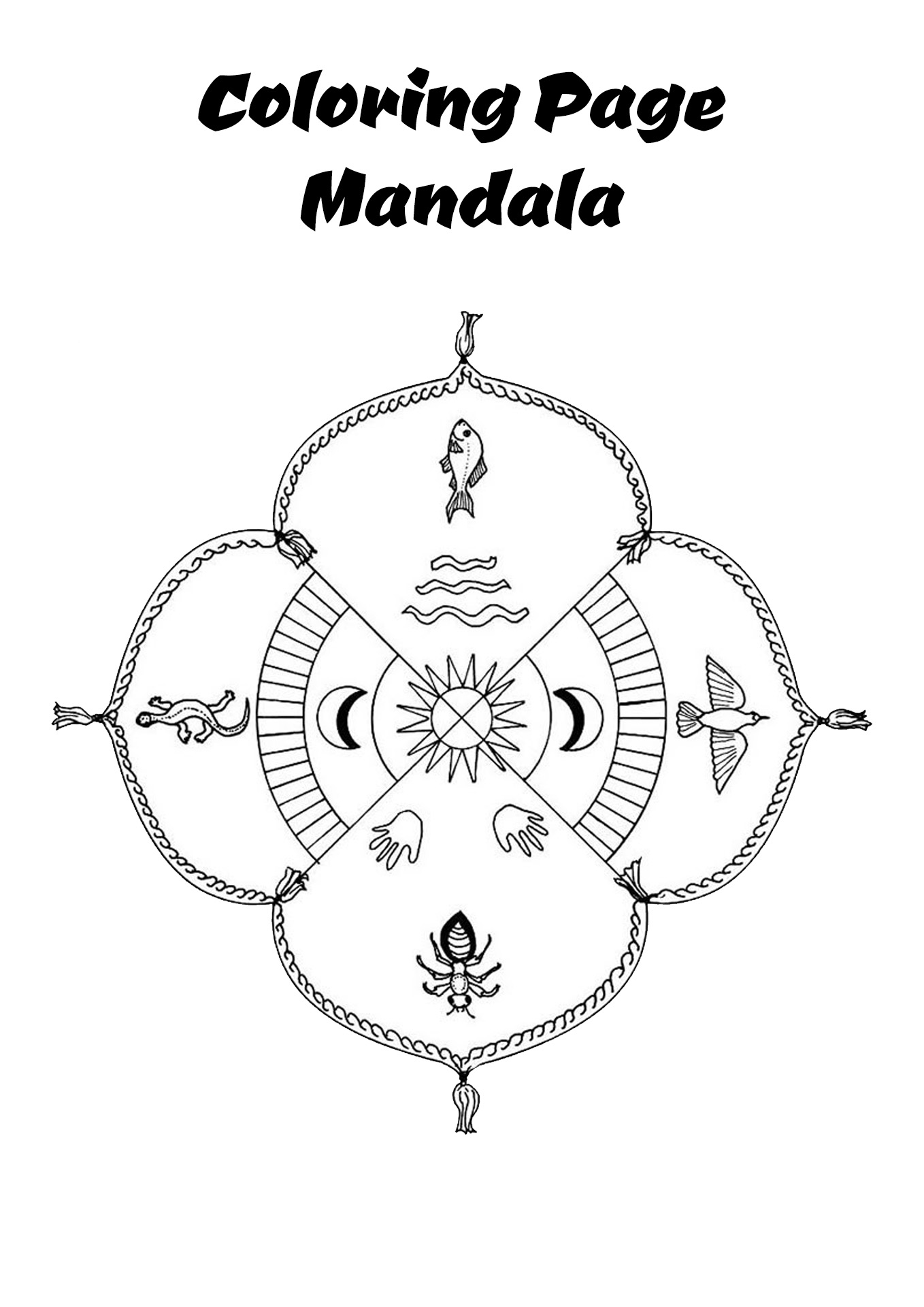 Native American Indian Coloring Page Mandala