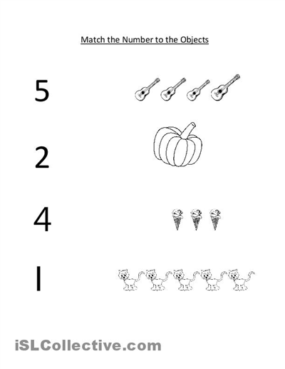 Number Matching Worksheets Image