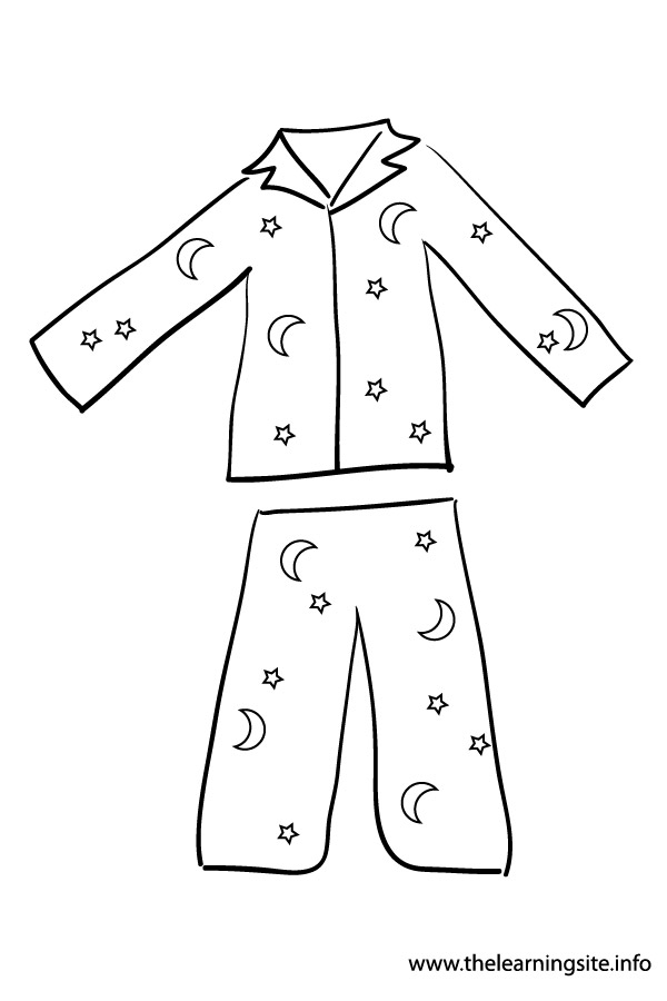 Pajama Coloring Page Clip Art