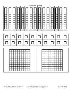 Printable Base Ten Blocks Math