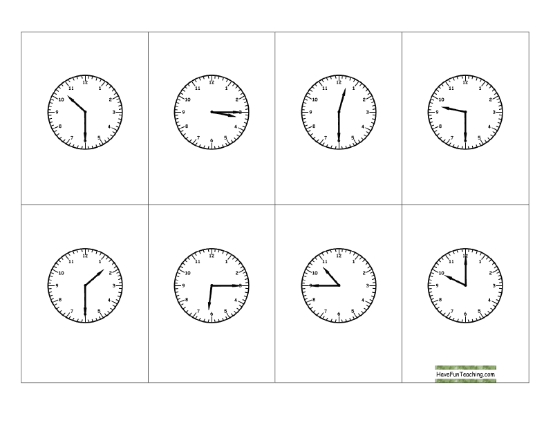 Printable Telling Time Clock Image