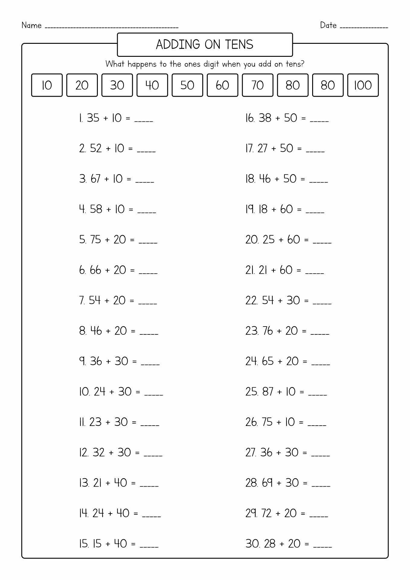 Year 4 Maths Worksheets Image
