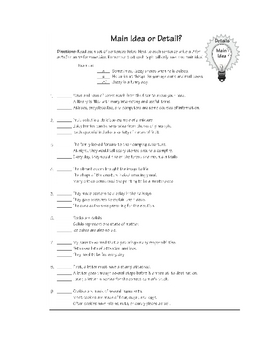 5th Grade Main Idea Supporting Details Worksheet Image