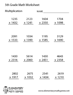 6th Grade Math Worksheets Multiplication Image