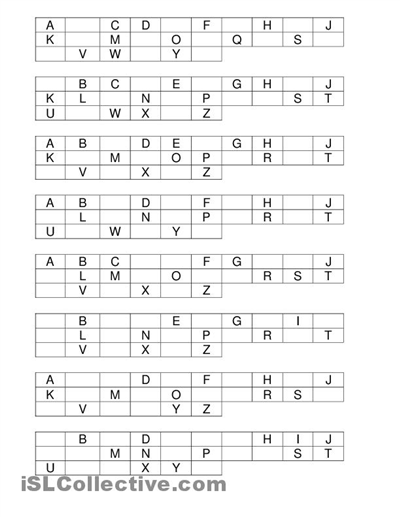 Fill in the Blank Alphabet Letters Worksheet Image