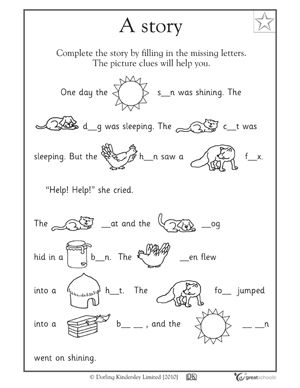 Kindergarten Grade Reading Worksheets Image