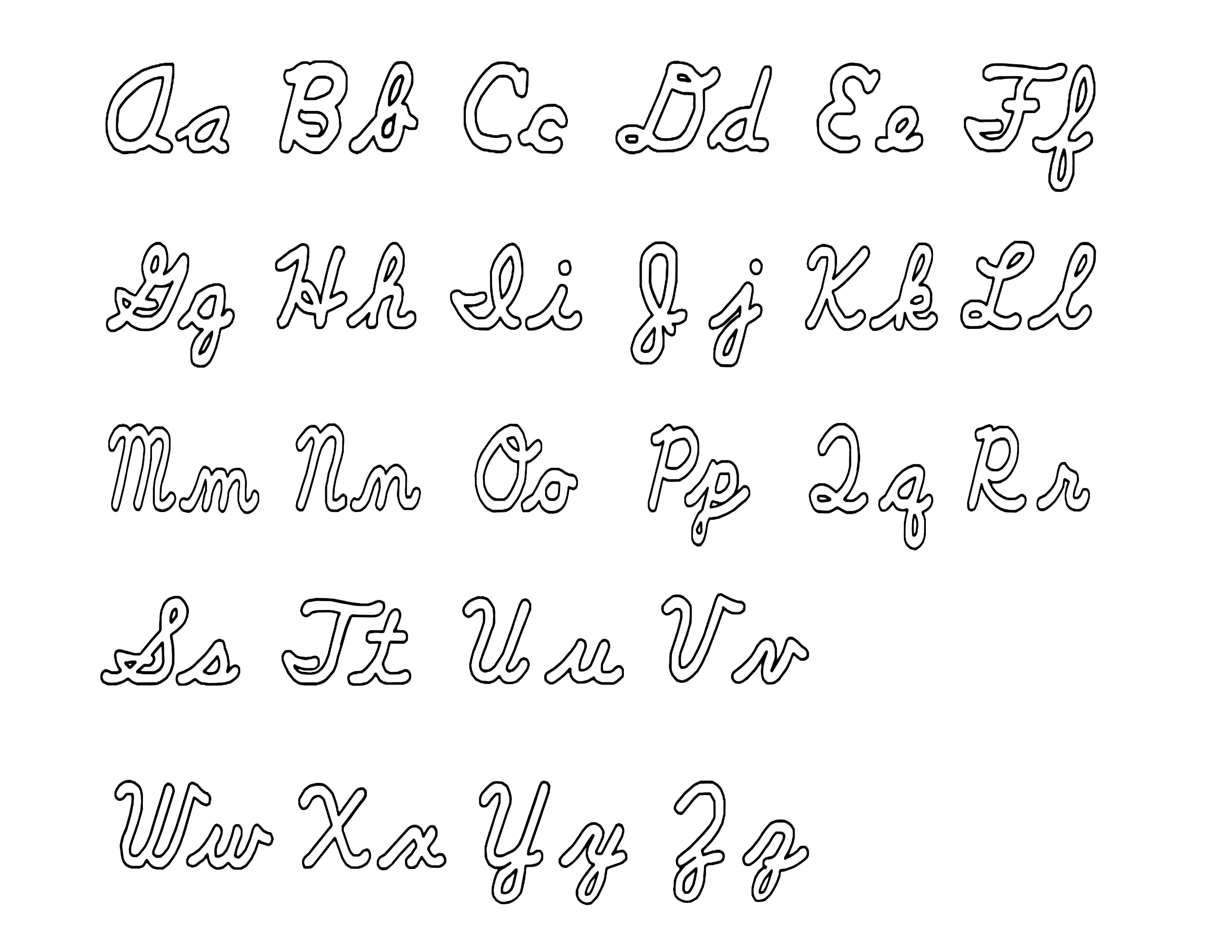 Lowercase Cursive Letters Image