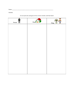 Nouns Person Place or Thing Worksheet Image