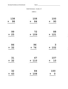 Rainbow Math Addition Worksheets Image