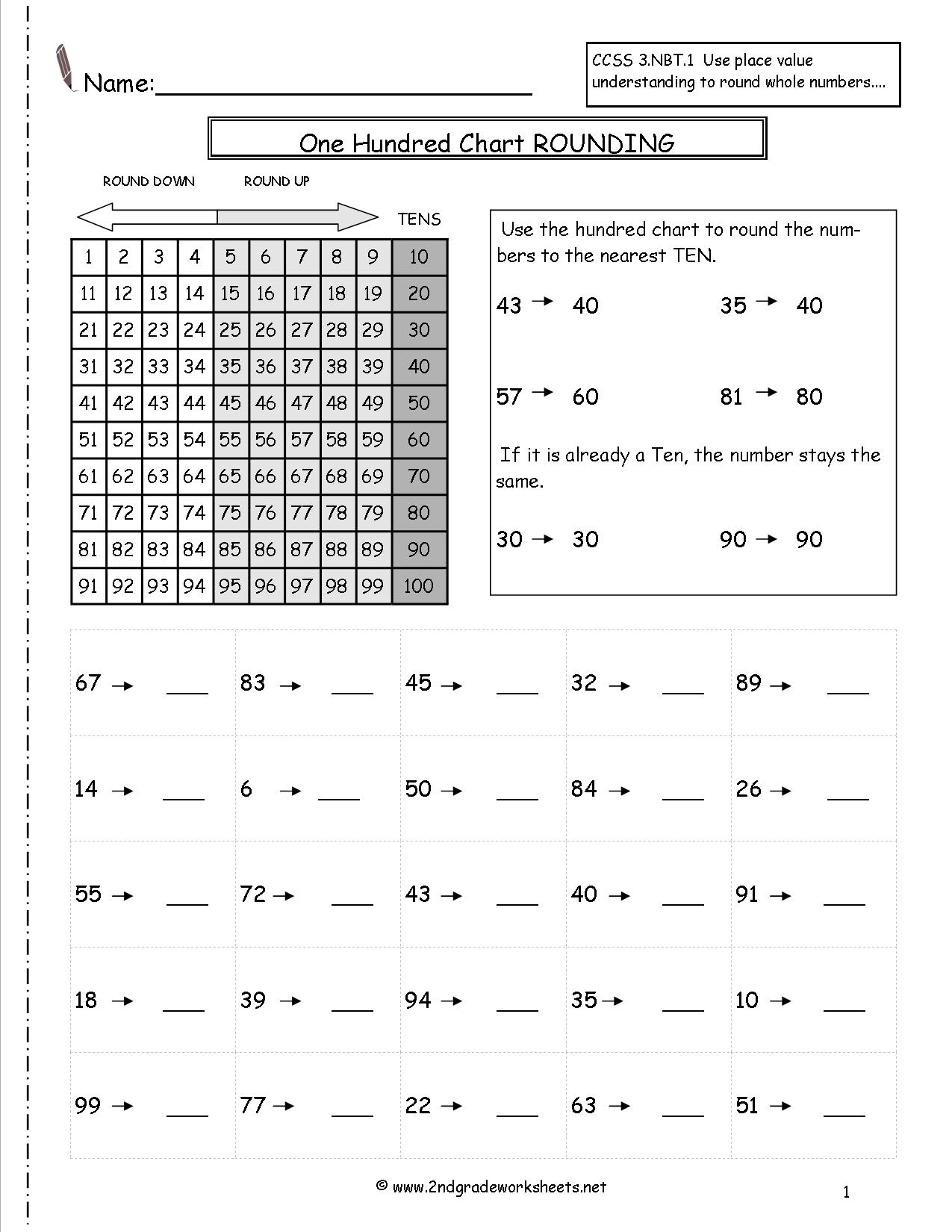 Rounding Whole Numbers Worksheets Image