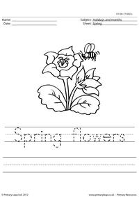 Spring Flowers Worksheet Image