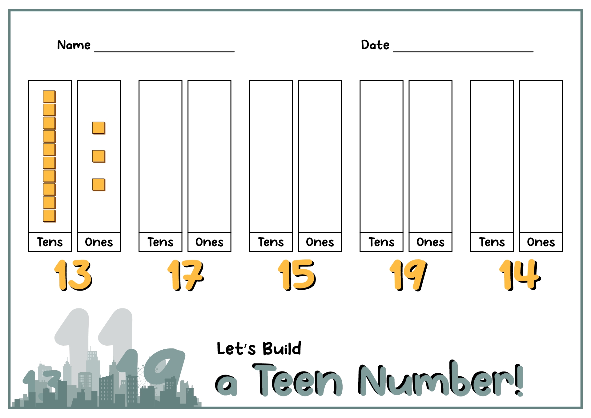Teen Building Numbers Image
